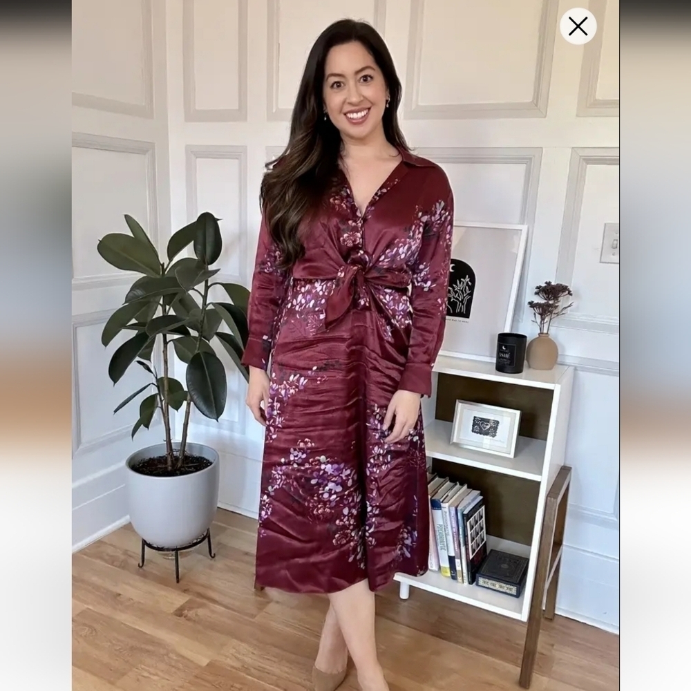 Vince Burgundy Floral Maxi Dress - Picture 13 of 16